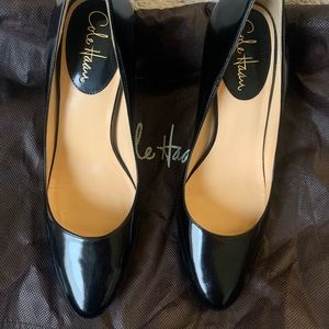 Cole Haan Carma Air Almond Pump, Black Polished, Size 9